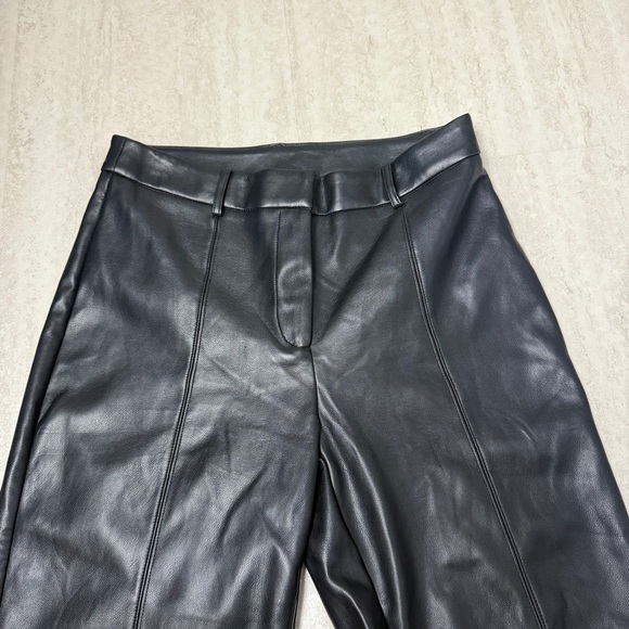 7 for all Mankind black faux leather wide leg crop pants - Picture 5 of 13